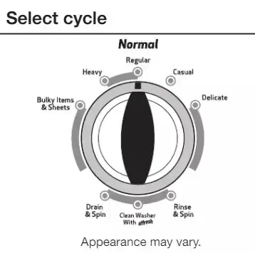 select wash cycle