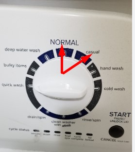 Amana washer casual vs normal