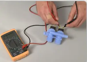 test water inlet valve with multimeter